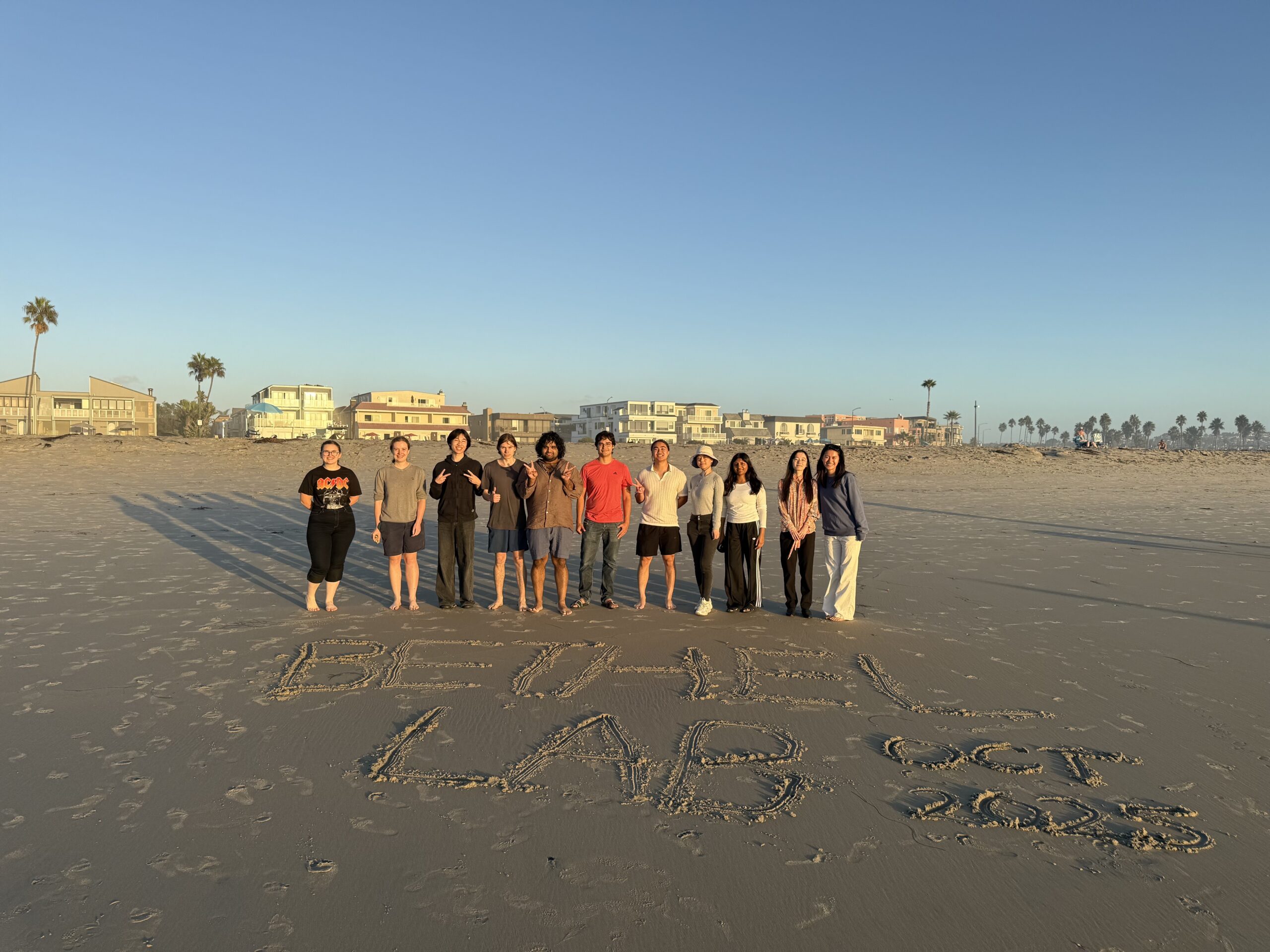 Bethel Lab bonfire gathering at Mission Beach