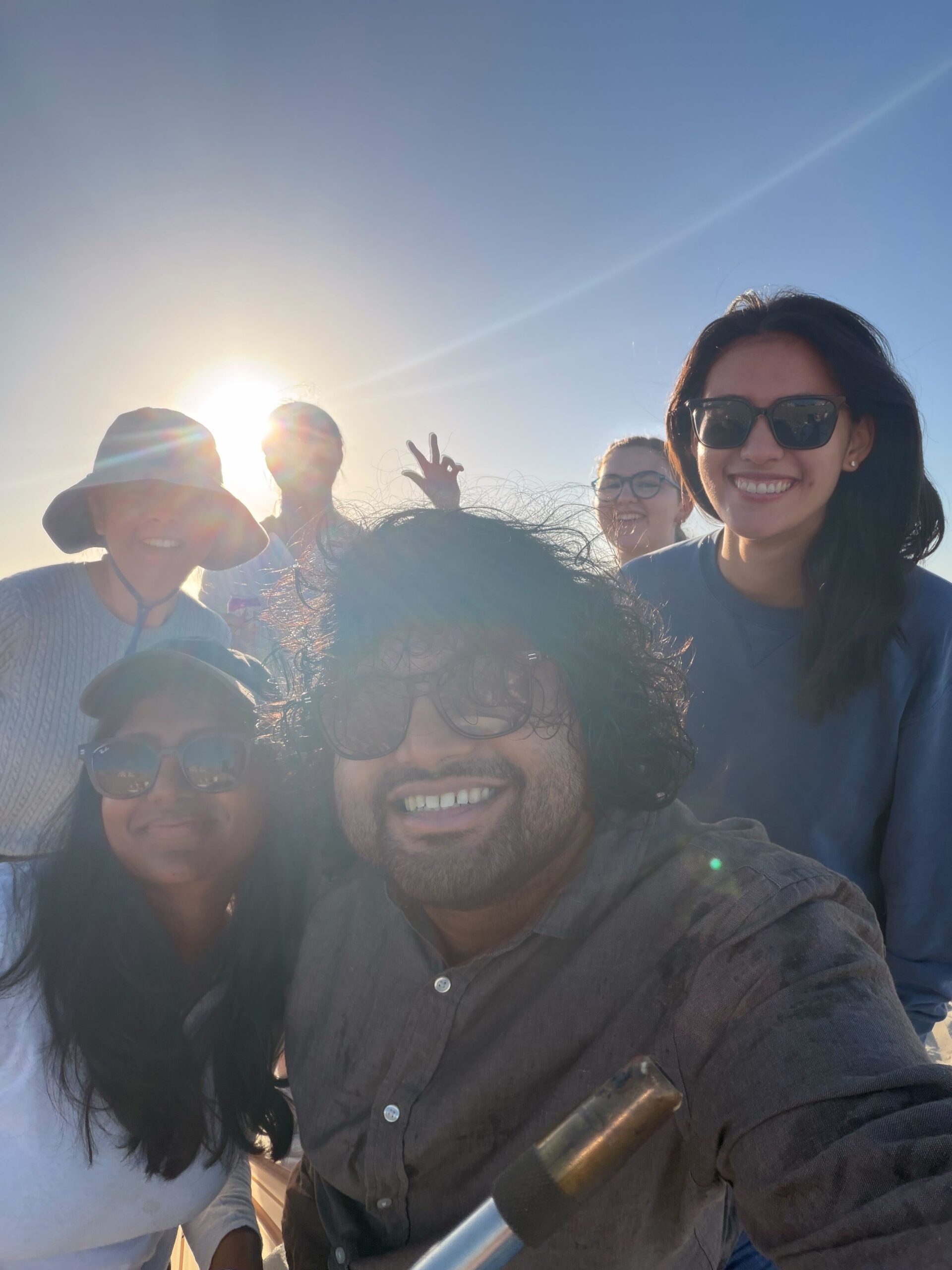Bethel Lab members at the Mission Beach bonfire